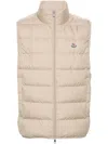 Moncler Contrin Quilted Shell Gilet In Beige