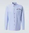 Moncler Chemise Avec Broderie En Coton In Cool Blue