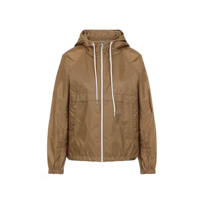 Moncler Coquelicot Recycled Nylon Jacket In Brown