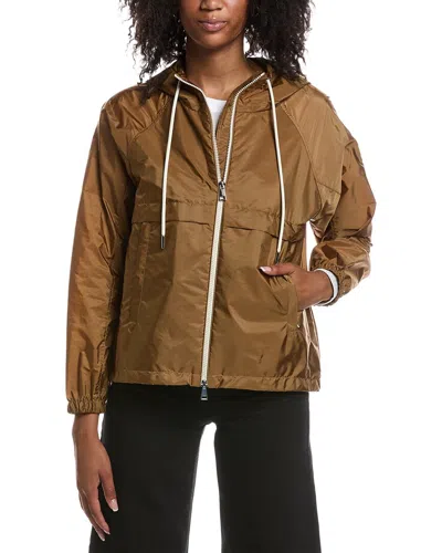 Moncler Coquelicot Hooded Jacket In Brown