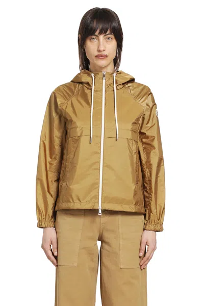 Moncler Coquelicot Hooded Jacket In Brown