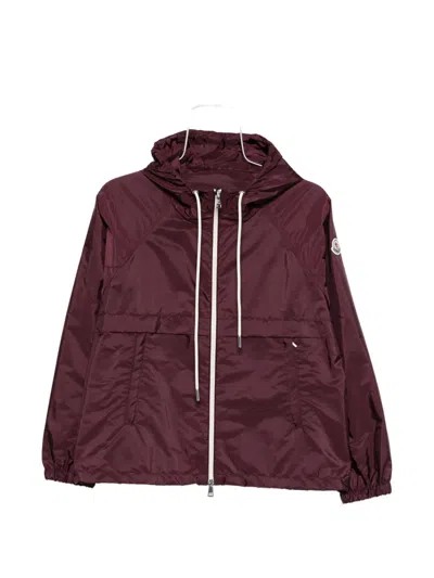 Moncler Coquelicot Hooded Zip Jacket In Brown
