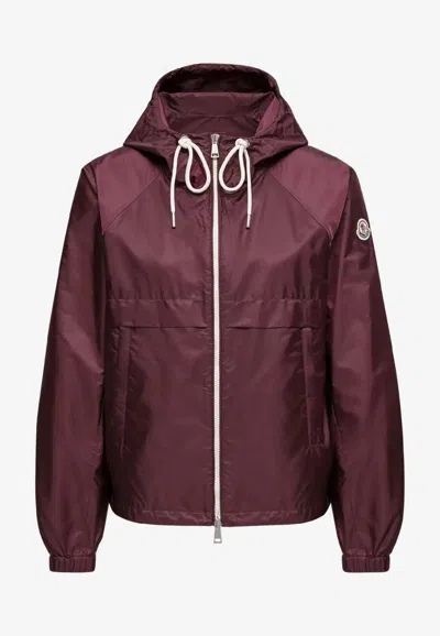 Moncler Coquelicot Zip-up Jacket In Burgundy
