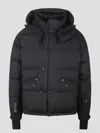 Moncler Grenoble Black Stretch Nylon Angren Down Jacket In Nero