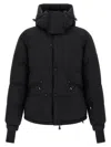 Moncler Down Jacket With Hood And Zippered Pockets In Black