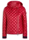 Moncler Corbelin Hooded Down Moto Jacket In Red