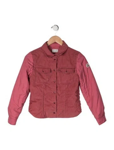 Pre-owned Moncler Kids' Corduroy Accent Jacket In Pink
