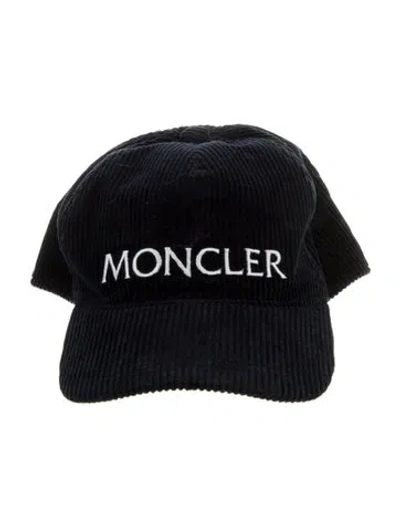 Pre-owned Moncler Corduroy Baseball Cap In Blue