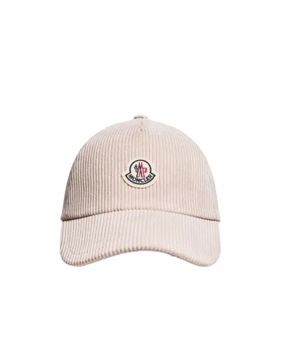 Moncler Corduroy Baseball Cap In Gray