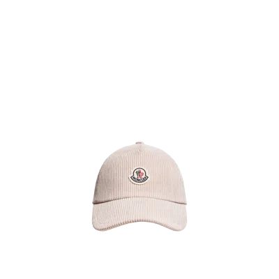 Moncler Corduroy Baseball Cap, Women, Beige, Size: One Size In Neutral