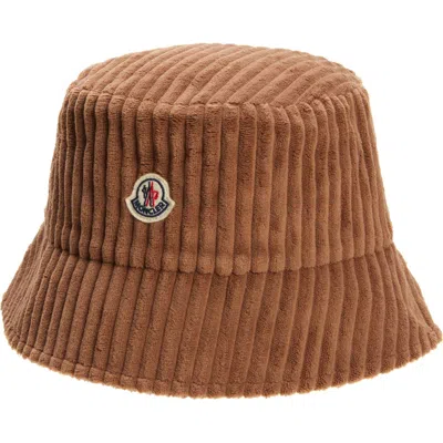 Moncler Corduroy Bucket Hat In Brown