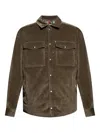 Moncler Corduroy Buttoned Jacket In Gold