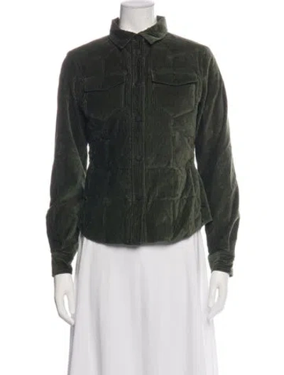 Pre-owned Moncler Corduroy Down Jacket W/ Tags In Green