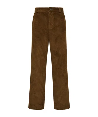 Moncler Corduroy Jogging Trousers In Brown