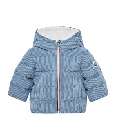 Moncler Corduroy Padded Jacket In Blue