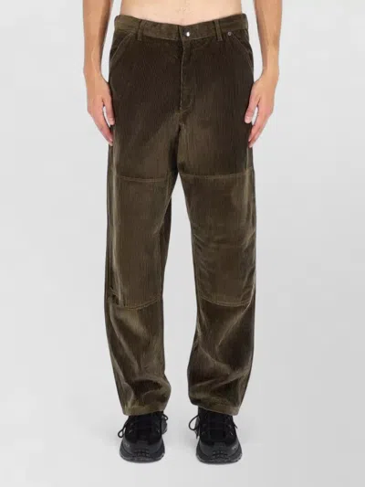 Moncler Corduroy Pants Belt Loops And Cargo Pockets In Green
