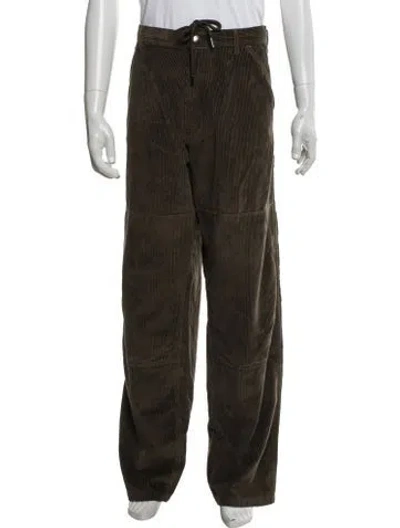 Pre-owned Moncler Corduroy Pants In Green