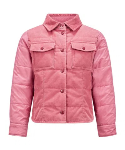 Moncler Corduroy Shirt And Cotton Coat In Pink