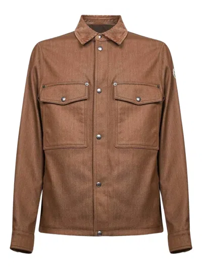 Moncler Corduroy Shirt In Brown