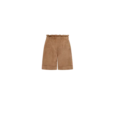 Moncler Kids' Short En Velours Côtelé, Filles, Beige, Taille: 8a In Sand
