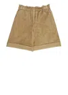 Moncler Beige Shorts For Girl With Logo In Neutral