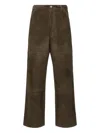 Moncler Corduroy Straight Leg Drawstring Pants In Green