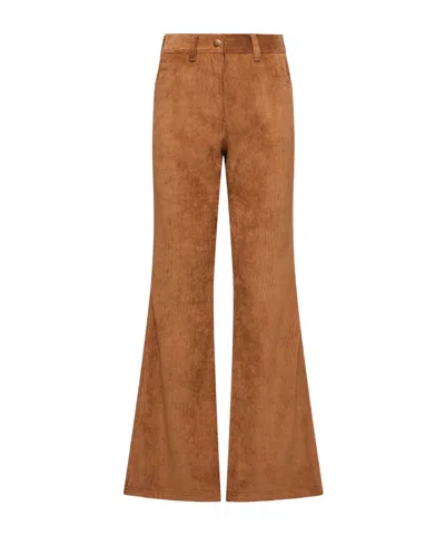 Moncler Corduroy Wide Leg Pants In Brown
