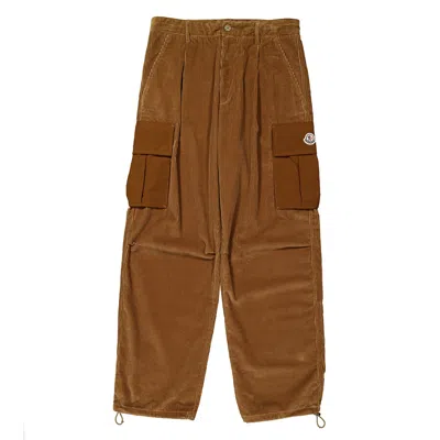 Moncler Corduroy Wide-leg Trousers In Brown