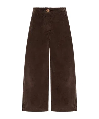 Moncler Corduroy Wide-leg Pants In Brown