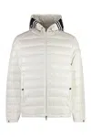 Moncler Cornour Quilted Full Zip Hooded Down Jacket In White