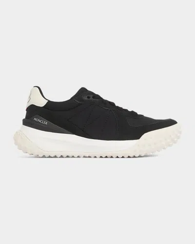 Moncler Corso Low-top Leather Sneakers In Black