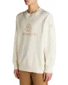 Moncler Cosston Cotton & Cashmere Logo Sweatshirt In Cloudy White