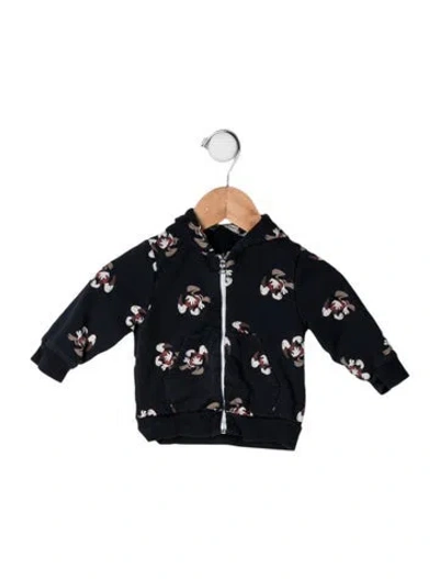 Pre-owned Moncler Babies' Cotton All Over Print Hooded Sweatshirt In Blue