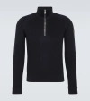 MONCLER COTTON AND CASHMERE HALF-ZIP SWEATER