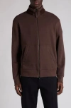 Moncler Cotton And Cashmere Zip-up Sweatshirt In Burgundy