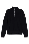 MONCLER COTTON & CASHMERE QUARTER ZIP SWEATER