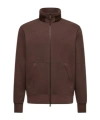 Moncler Cotton And Cashmere Zip-up Sweatshirt In Brown