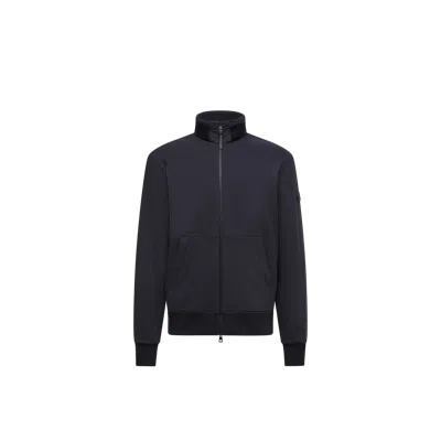 MONCLER COTTON & CASHMERE ZIP-UP SWEATSHIRT, MEN, BLUE, SIZE: XL