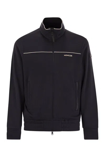 MONCLER MONCLER COTTON AND MODAL SWEATSHIRT WITH ZIP