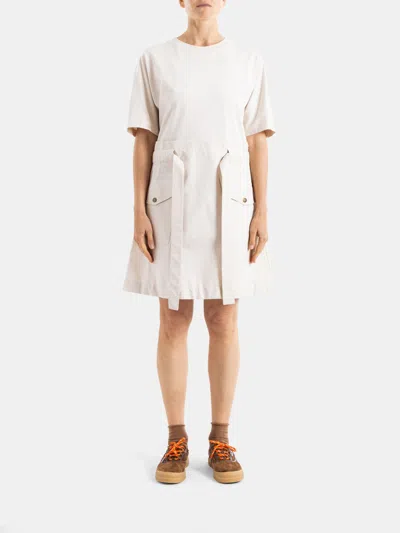 Moncler Cotton And Nylon Mini Dress In White