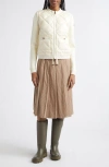 Moncler Womens Miscellaneous Hybrid Logo-badge Nylon And Cotton-knit Cardigan Xl In Neutral