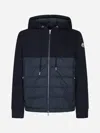 MONCLER COTTON AND QUILTED NYLON JACKET