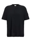 Moncler Crew Neck Short Sleeves Sweater In Black
