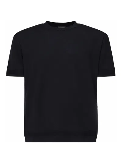 MONCLER COTTON AND SILK KNIT T-SHIRT