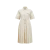 Moncler Robe Chemise Midi En Coton Et Soie In White