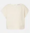 Moncler Cotton And Silk Tweed Top In White