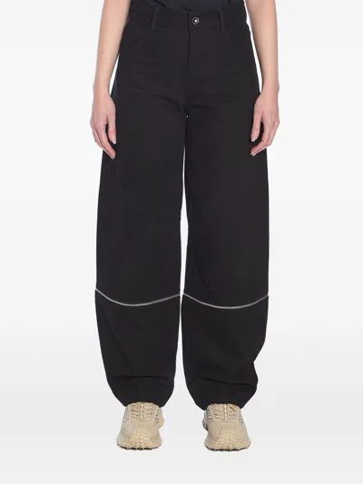 Moncler Willow Smith High-waisted Cotton Modular Pants In Black