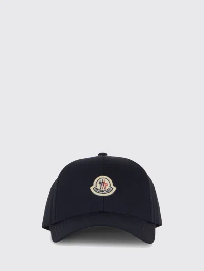 Moncler Cotton Baseball Cap In Black