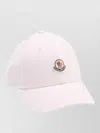 Moncler Gabardine Baseball Cap With Logo Patch In Pink