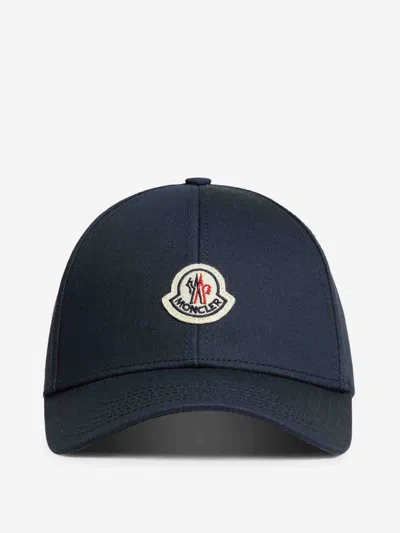 Moncler Cotton Baseball Cap In Midnight Blue
